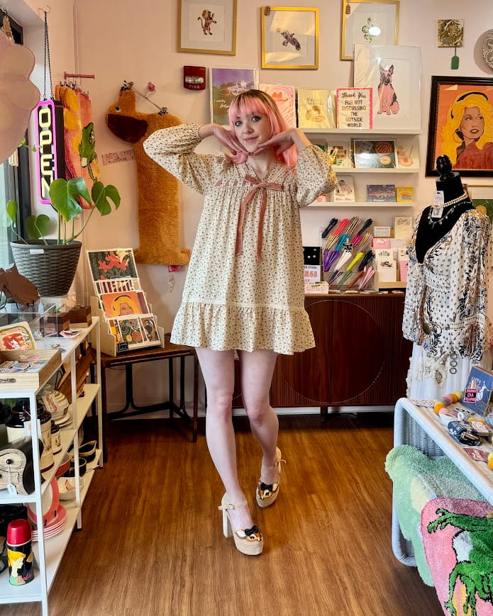 Cottage Floral Bow Dress