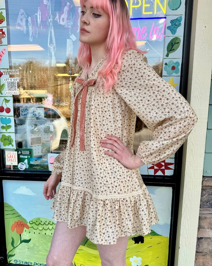Cottage Floral Bow Dress