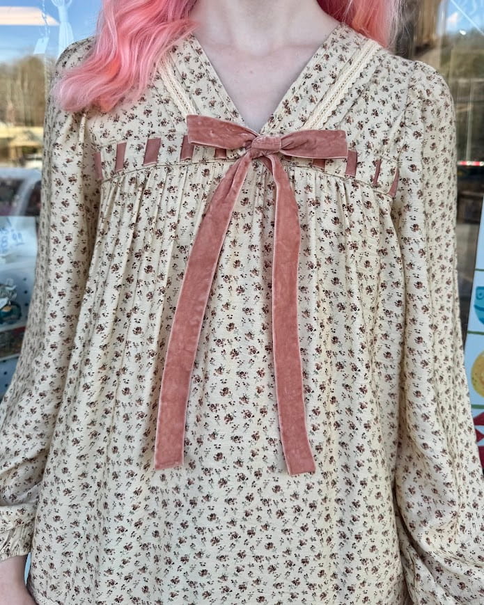 Cottage Floral Bow Dress