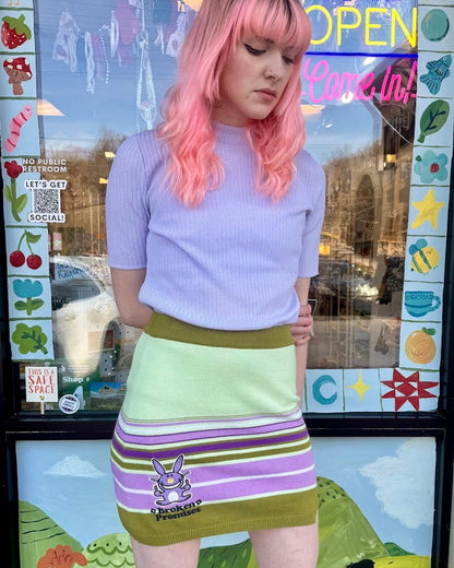 Happy Bunny Knit Mini Skirt Consignment Medium