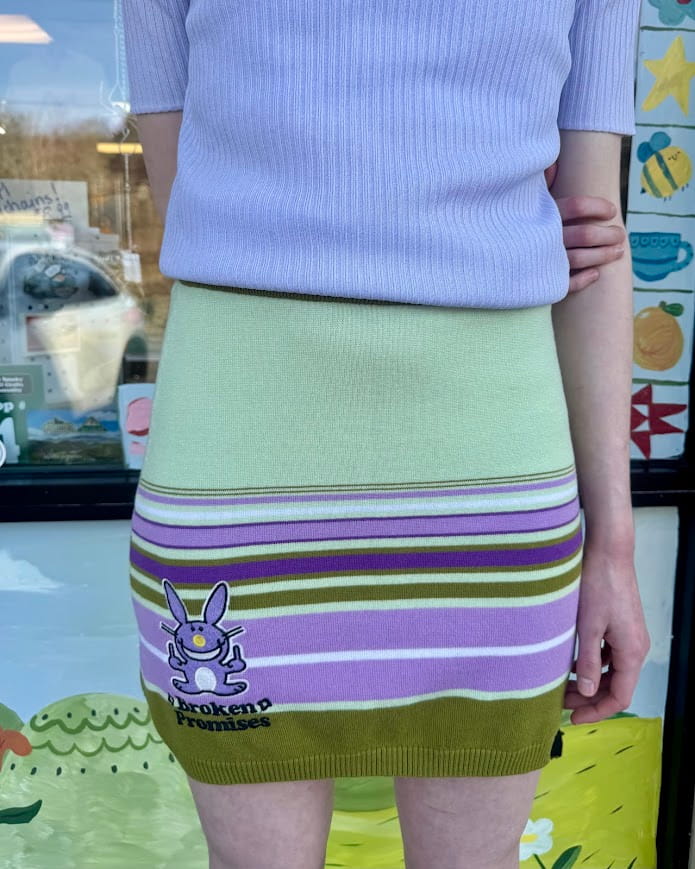 Happy Bunny Knit Mini Skirt Consignment Medium