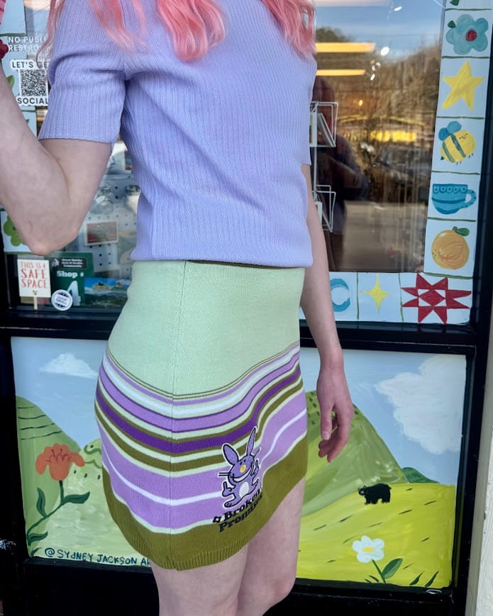 Happy Bunny Knit Mini Skirt Consignment Medium