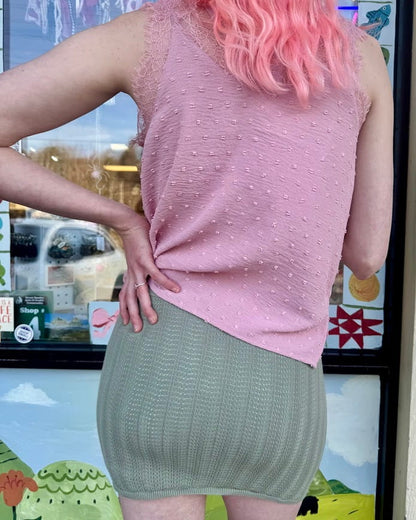 Floral Knit Mini Skirt Consignment Small