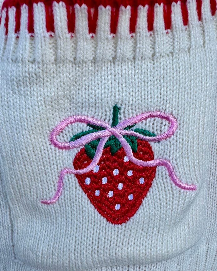 Strawberry Patch Sleeveless Knit Top