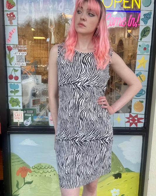 Zebra Dress Vintage Medium