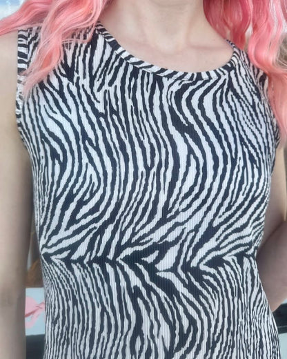 Zebra Dress Vintage Medium