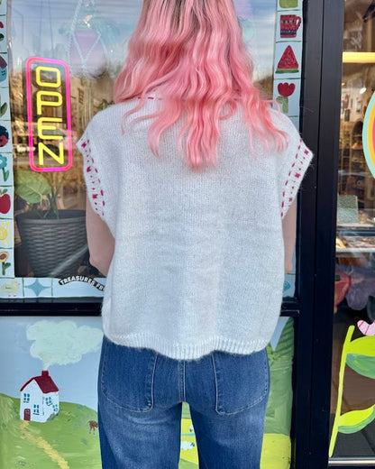 Pink Stitch Sleeveless Knit Top