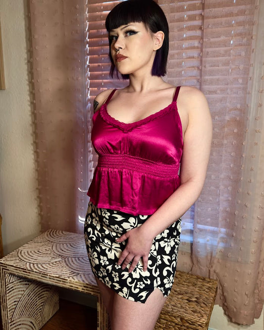 Fuchsia Satin Tank S/M Consignment