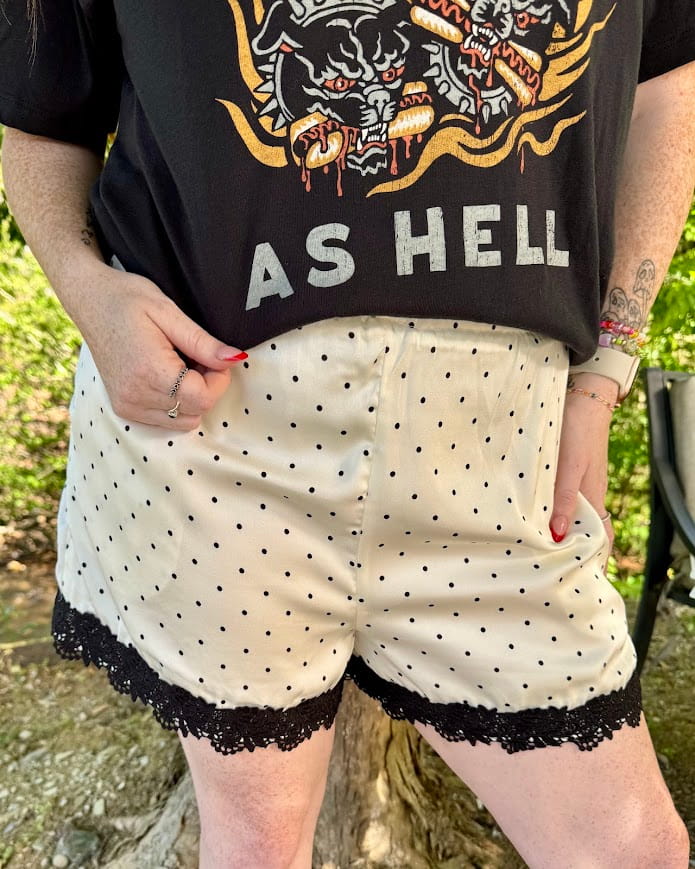 Polka Dot Lace Trim Short