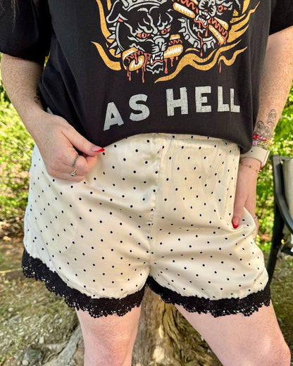 Polka Dot Lace Trim Short