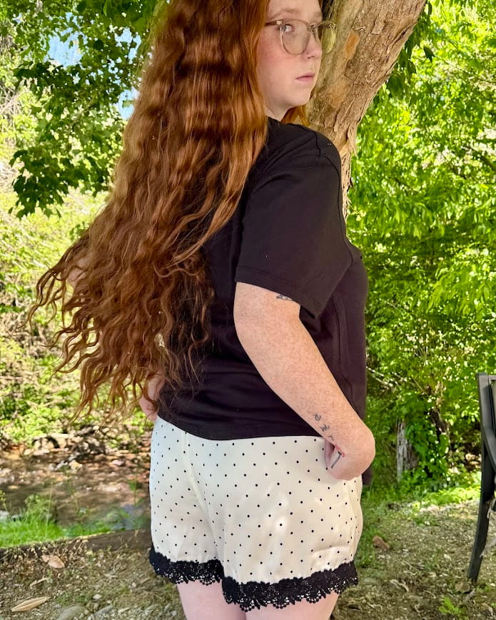 Polka Dot Lace Trim Short