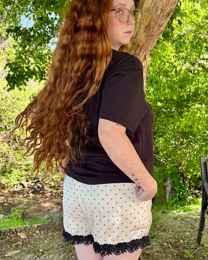 Polka Dot Lace Trim Short