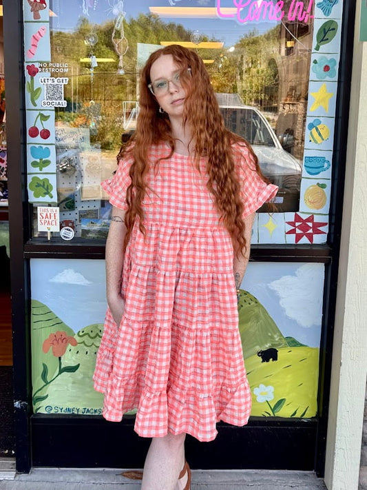 Picnic Plaid Tiered Mini Dress