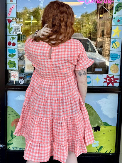 Picnic Plaid Tiered Mini Dress