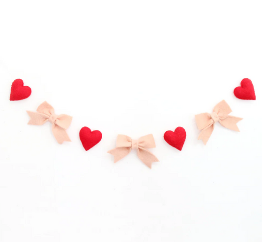 Bows and Hearts Felt Garland