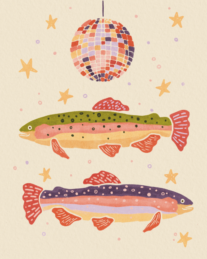 Fish Disco Art Print