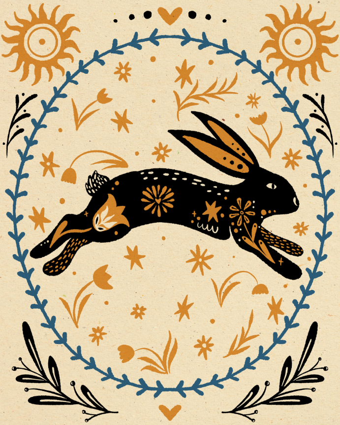 Mystical Rabbit Art Print