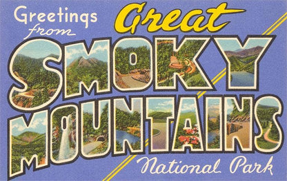 Greetings from Smoky Mountains Blue Magnet