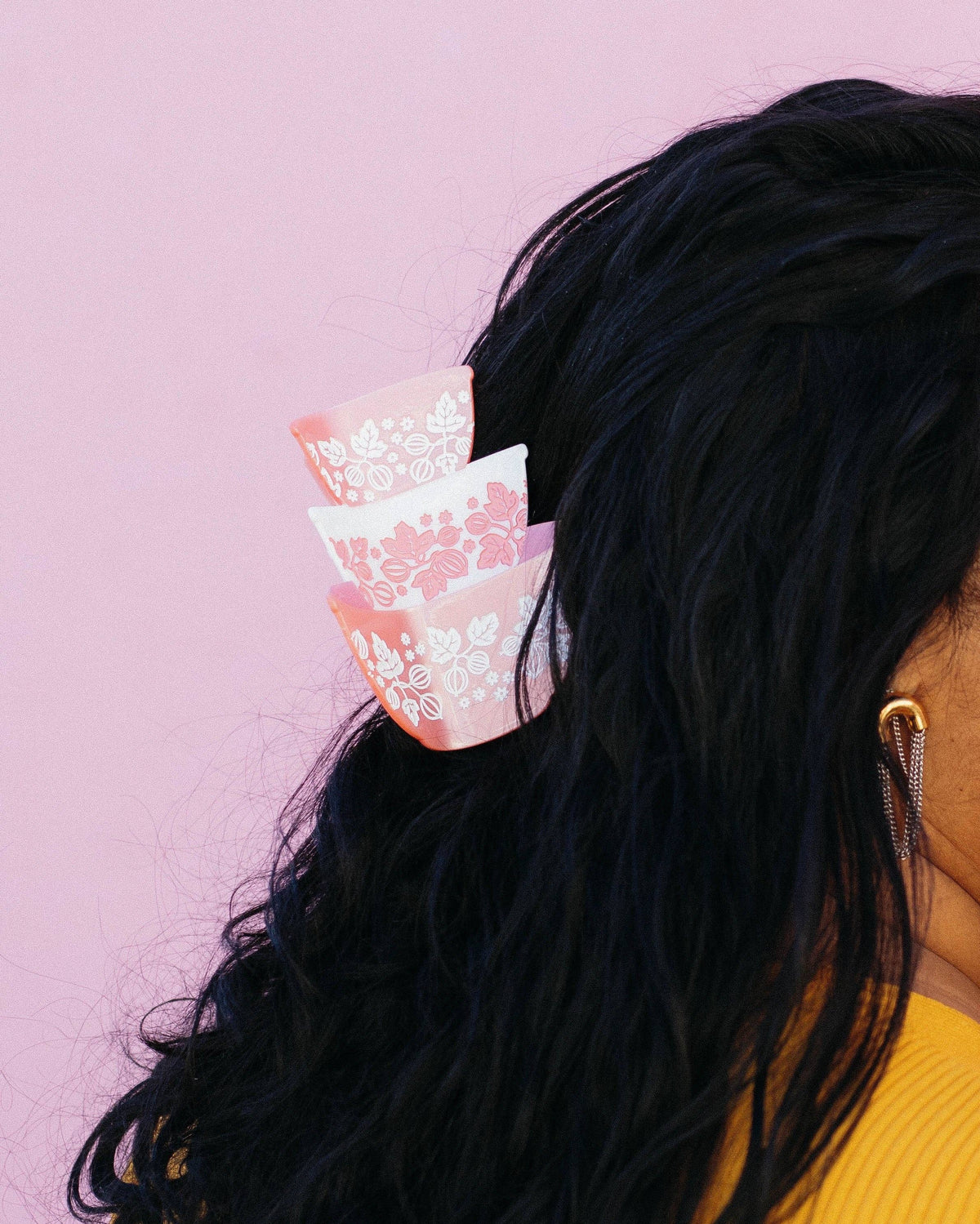 Pink Retro Bowls Hair Claw