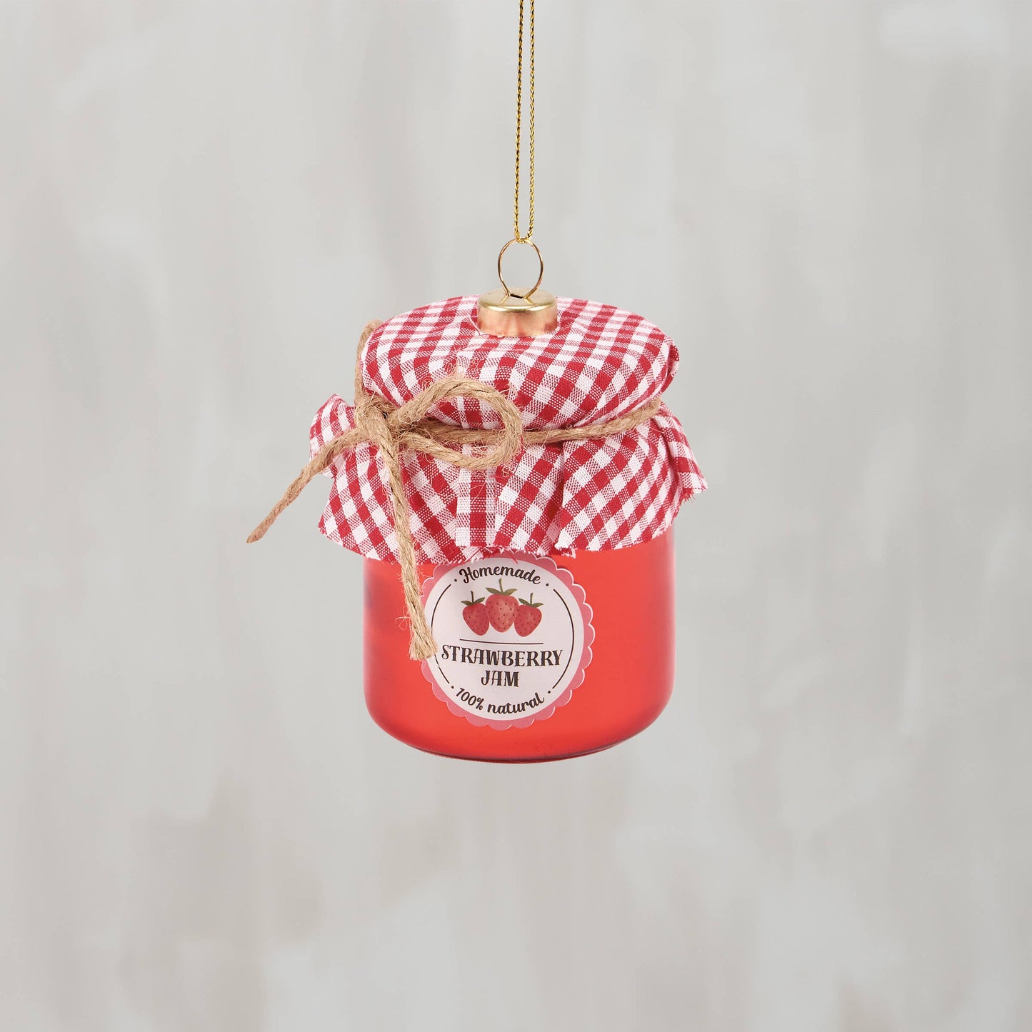 Glass Strawberry Jam Ornament