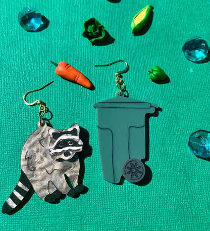 Trash Panda Raccoon Earrings