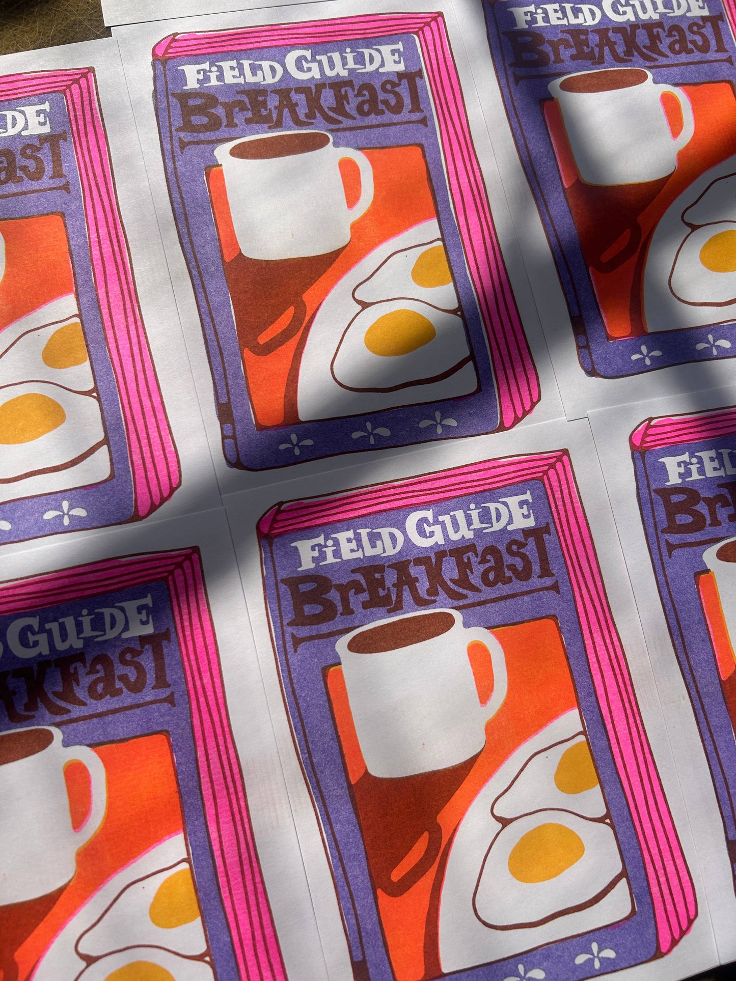 Breakfast Field Guide Risograph 5x7 Print