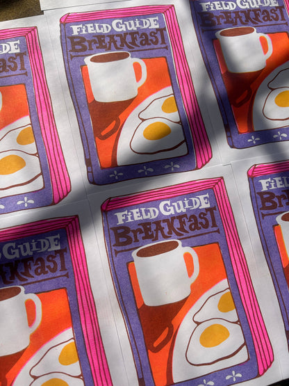 Breakfast Field Guide Risograph 5x7 Print