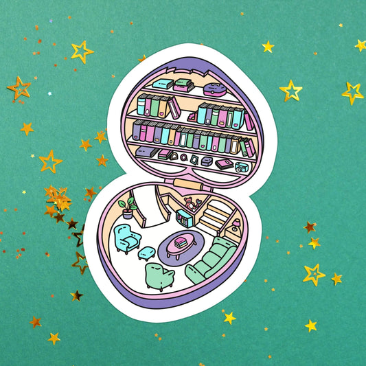 Polly Pocket Library Glitter Sticker