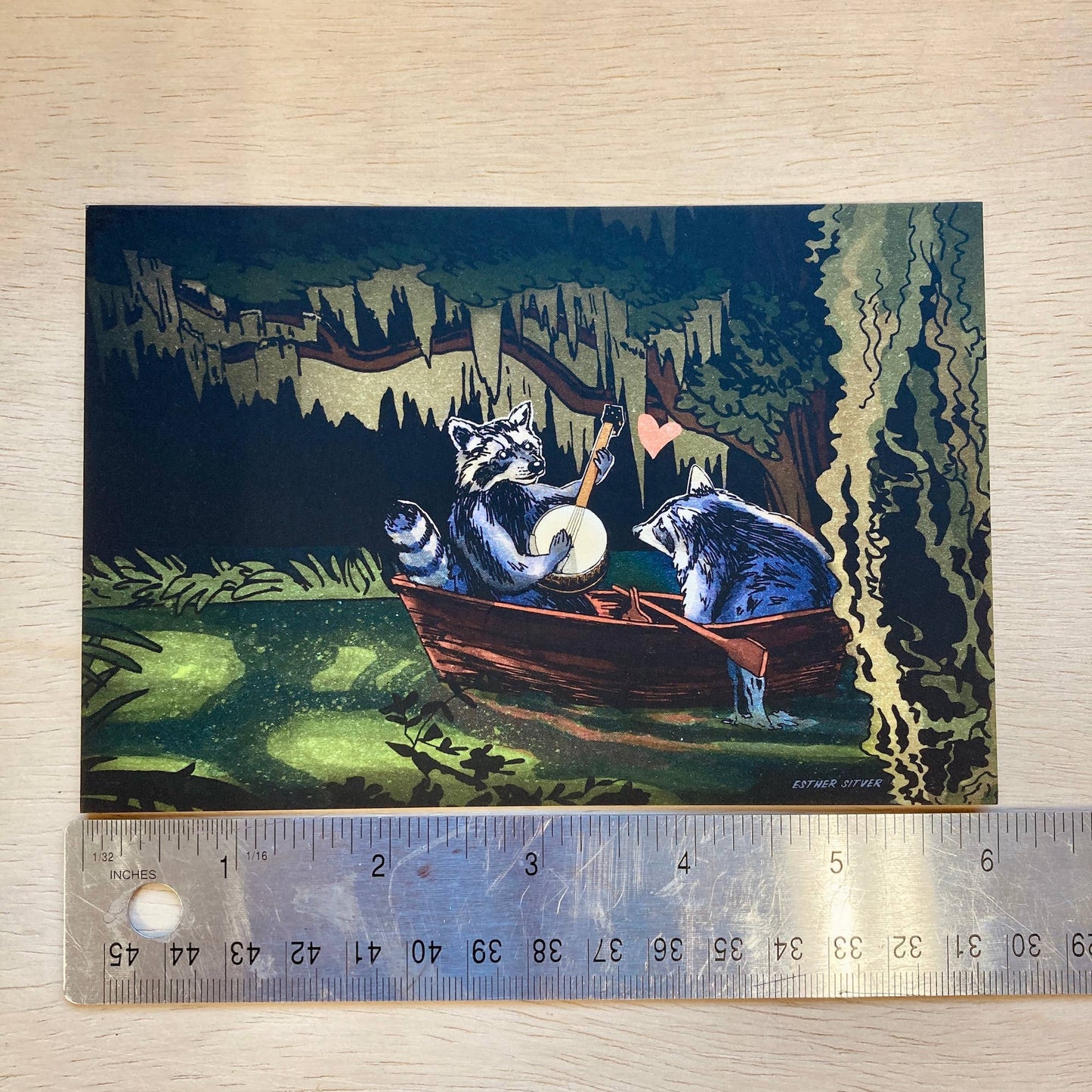 Raccoons On the Bayou Postcard