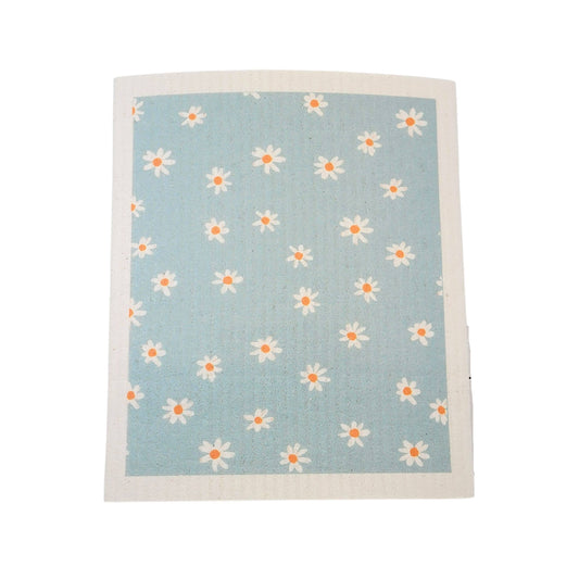 Light Blue Flower Swedish Dishcloth