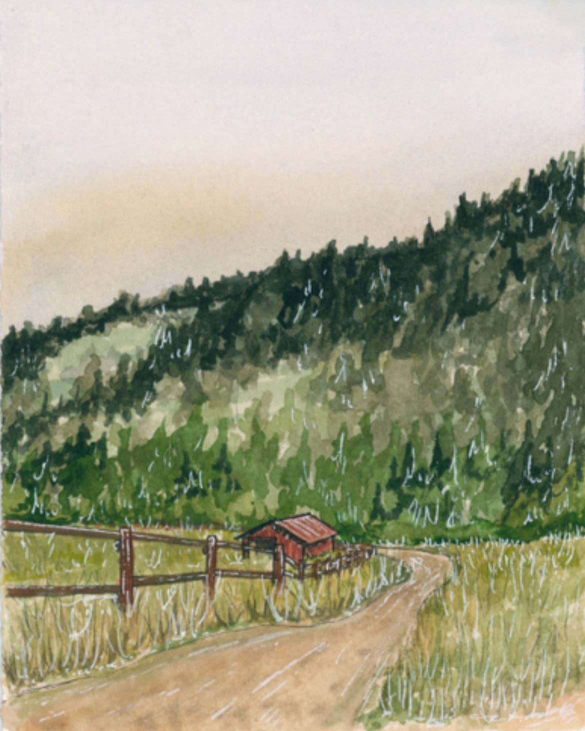 Green Hill 5x7 Art Print