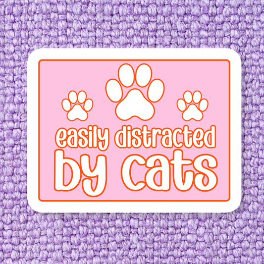 Distracted by Cats Sticker