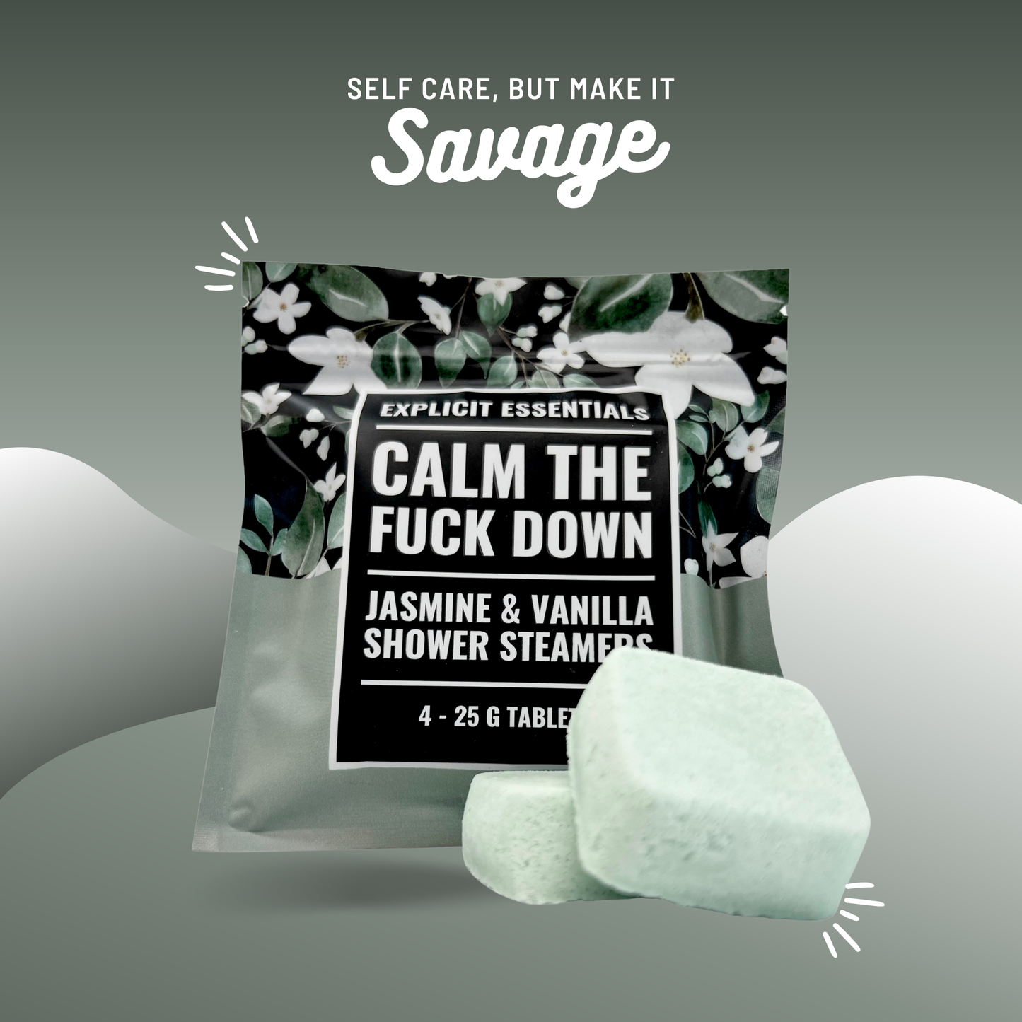 Calm TF Down Jasmine|Vanilla Shower Steamers