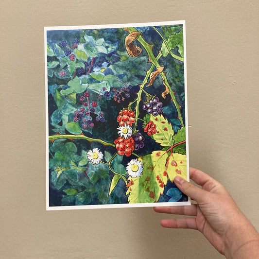Wild Blackberry Bramble 8.5x11 Art Print