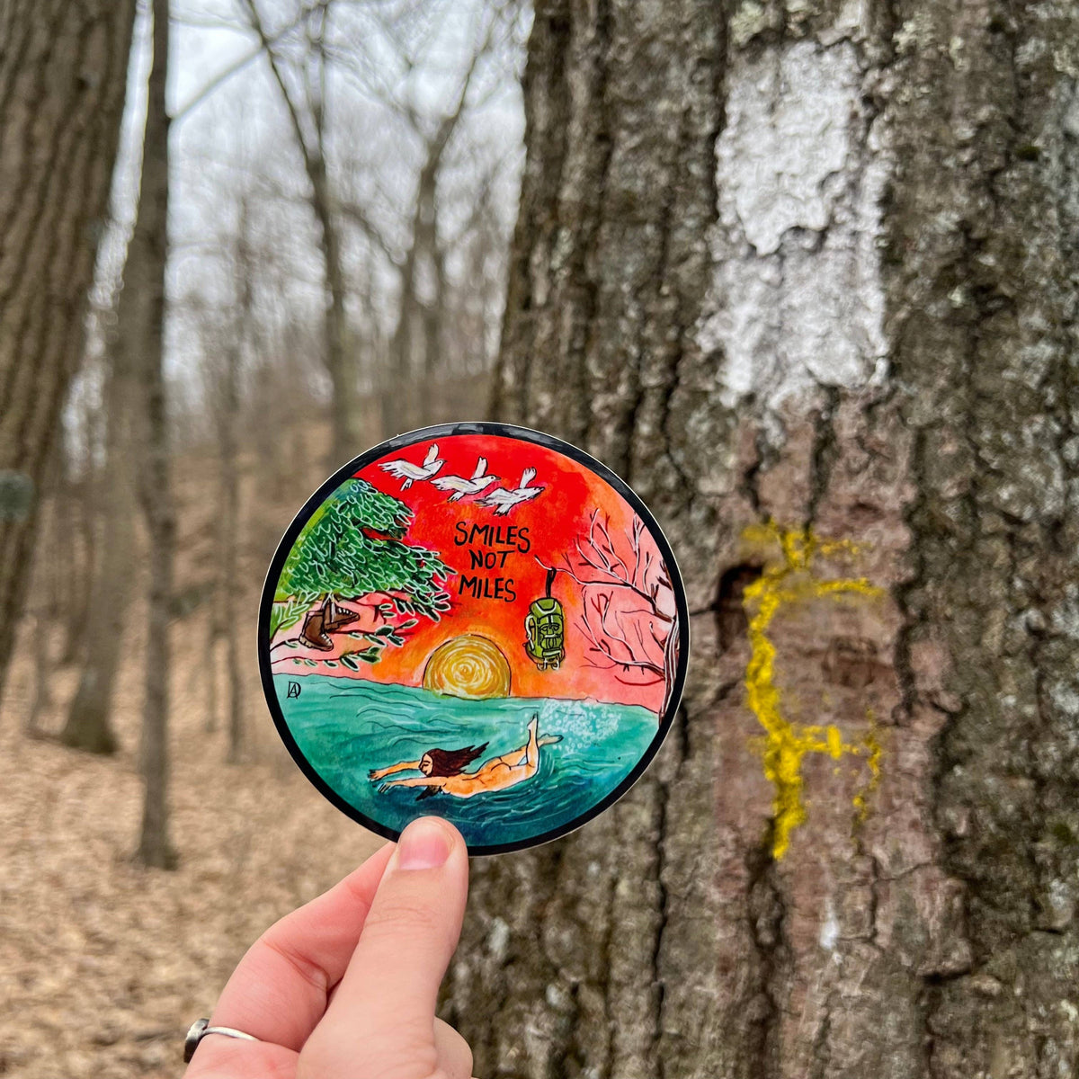 Smiles Not Miles Sticker