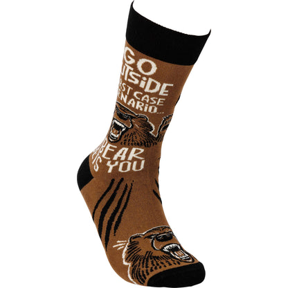 Go Outside Bear Socks