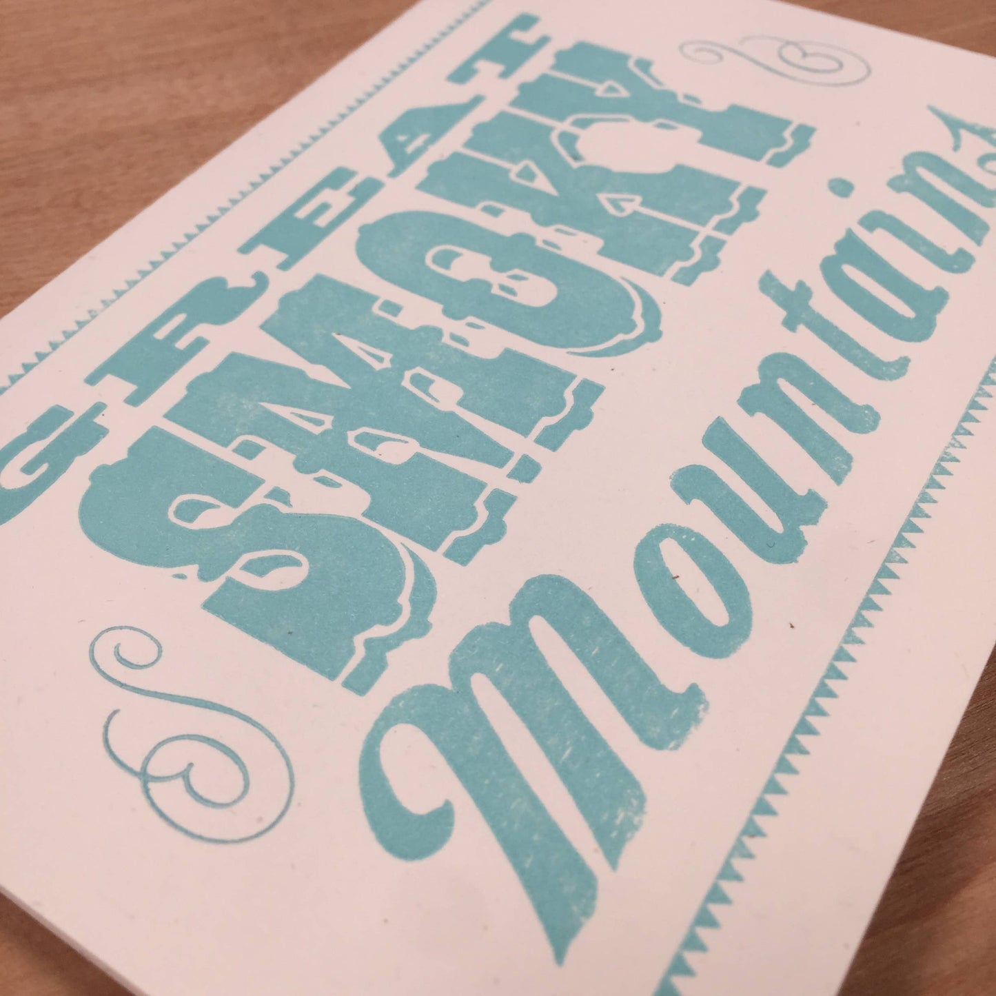 Great Smoky Mountains Letterpress Greeting Card