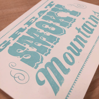 Great Smoky Mountains Letterpress Greeting Card