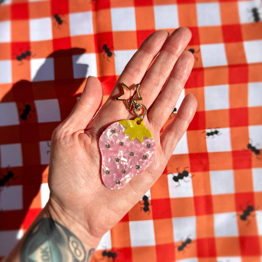 Strawberry Sparkle Bag Charm