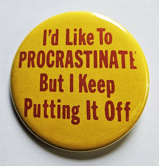I'd Like to Procrastinate Button Pin
