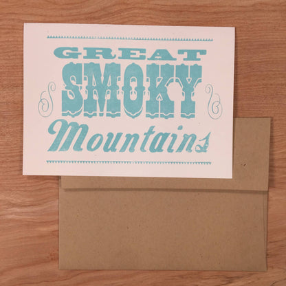 Great Smoky Mountains Letterpress Greeting Card