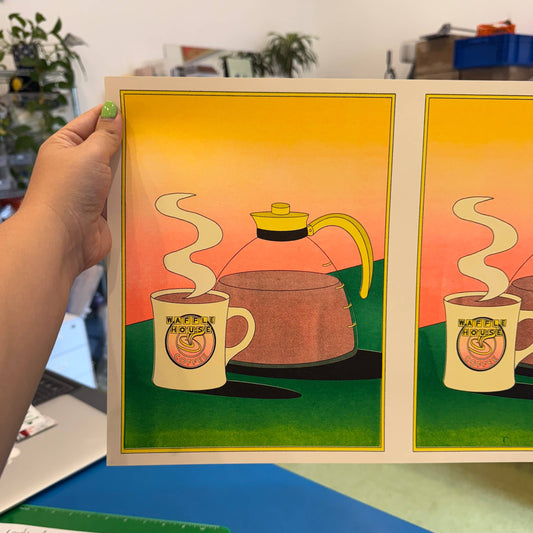 Waffle House Still Life 8.5x11 Riso Print