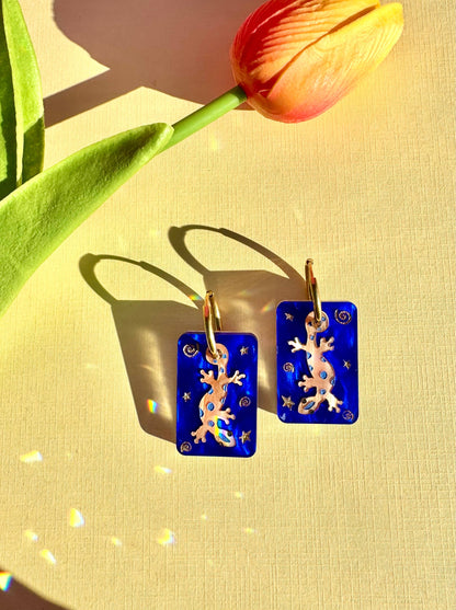 Lizard Tile Earrings