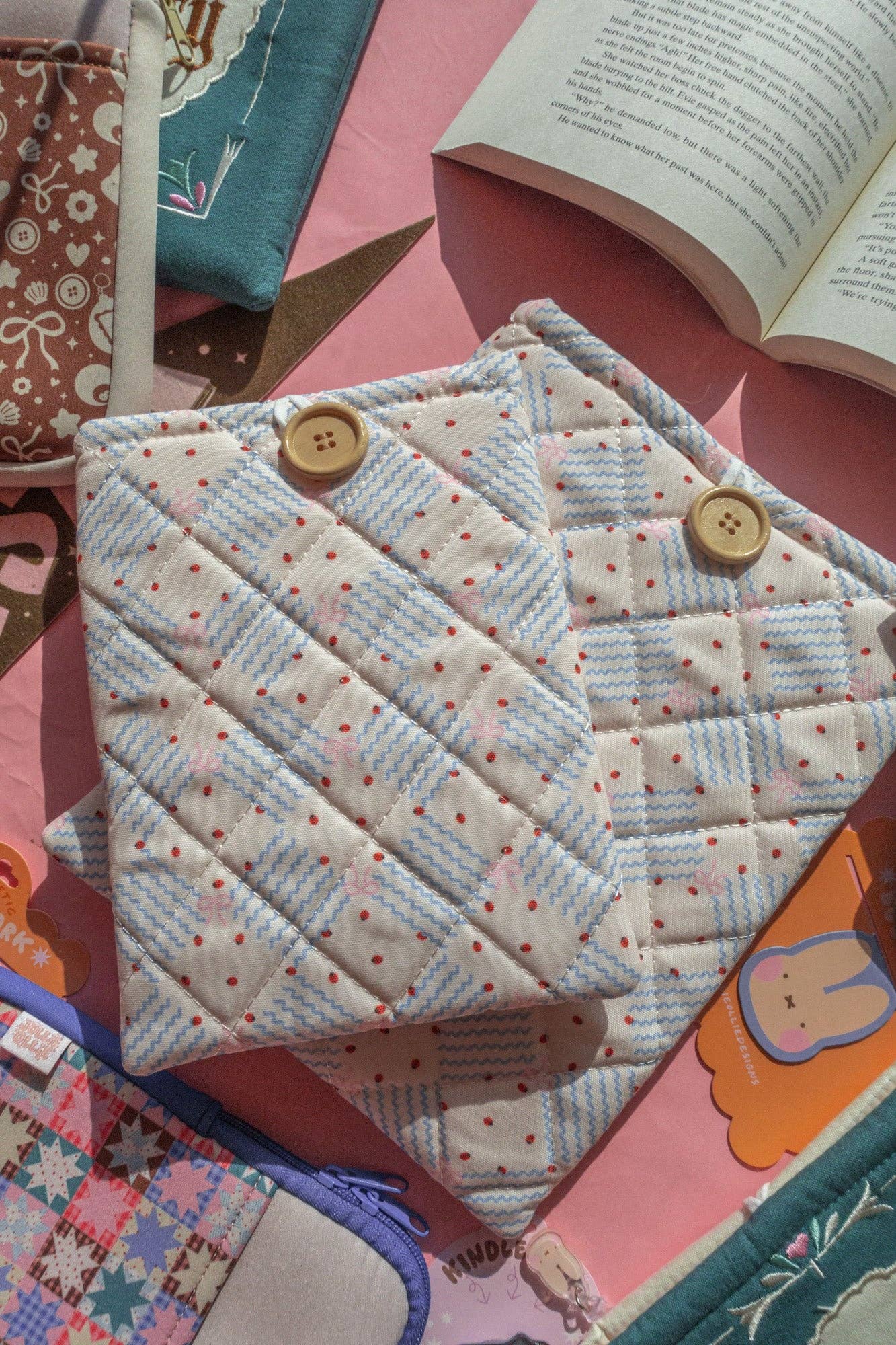 Quilted Ladybug Book/Kindle Sleeve