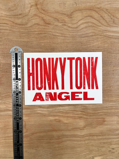 Honky Tonk Angel Letterpress Post Card