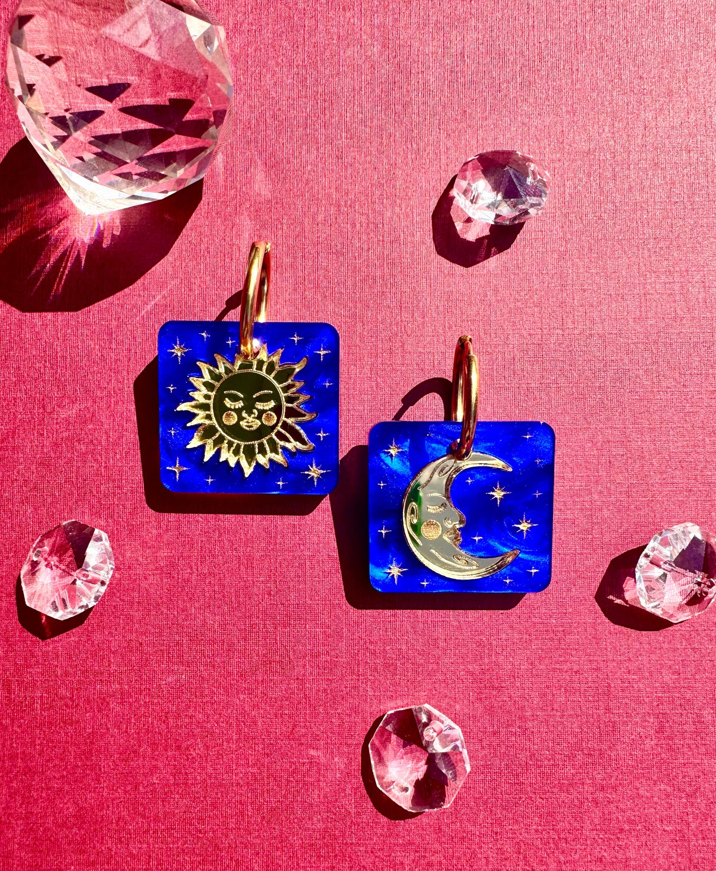 Sun and Moon Tile Earrings