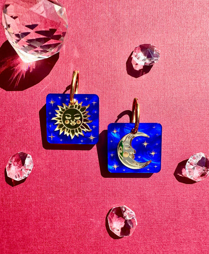 Sun and Moon Tile Earrings