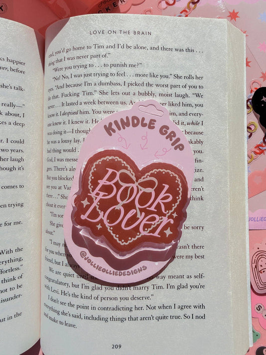 Book Lover Kindle Grip Brown