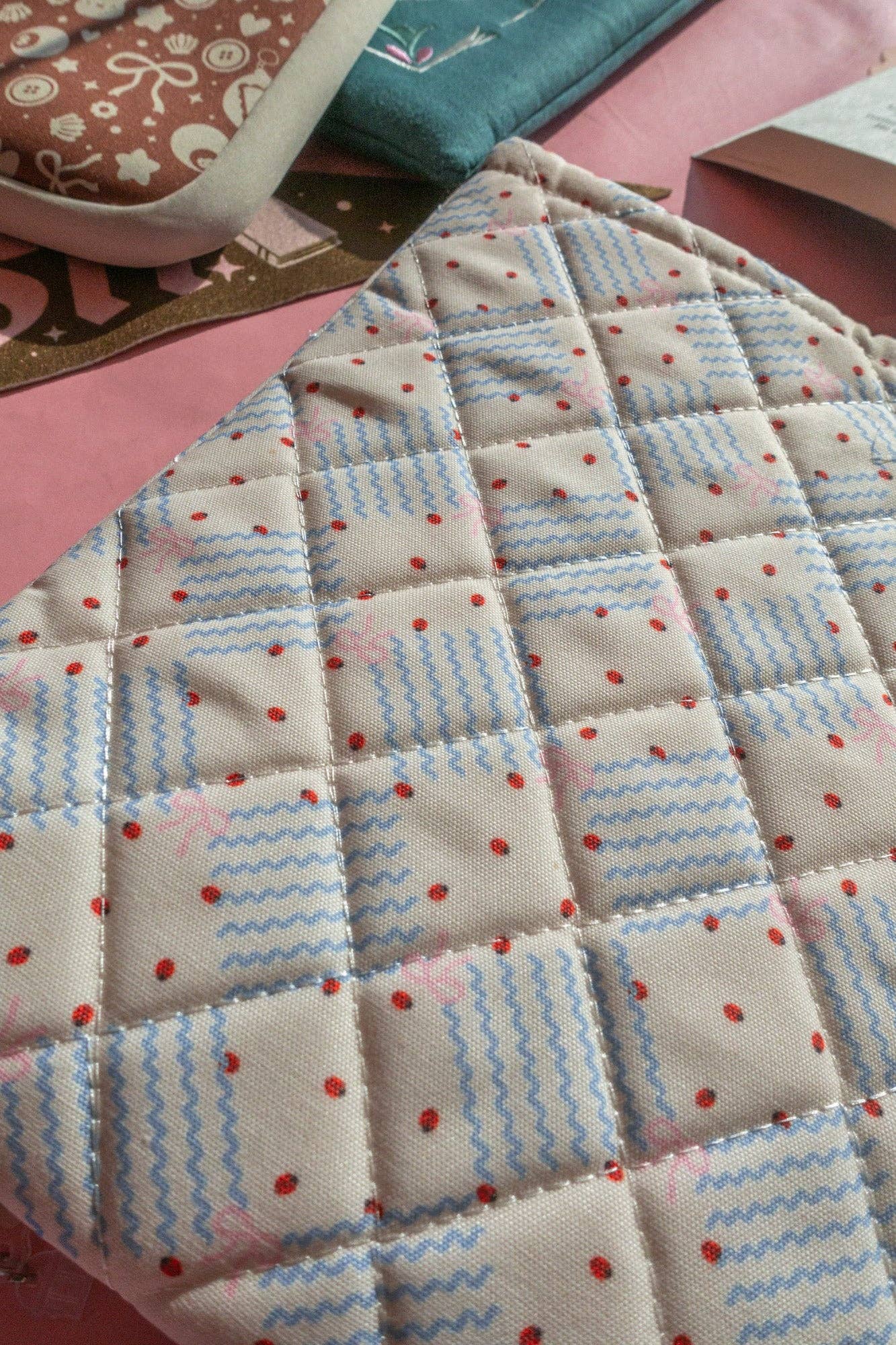 Quilted Ladybug Book/Kindle Sleeve