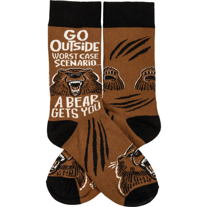 Go Outside Bear Socks